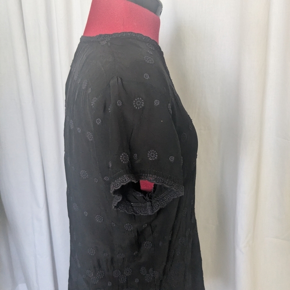 Johnny Was Embroidered Black Tunic Small - Picture 7 of 8